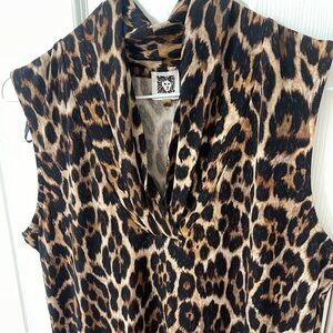 Anne Klein Animal Print Sleeveless Blouse